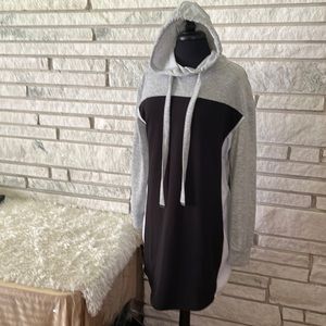 No boundaries, black and gray hoodie dress